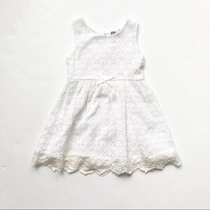 H&M white scalloped hem lace overlay dress EUC 2-3
